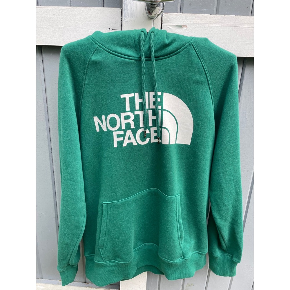 The North Face Half Dome Pullover Hoodie Green Graphic Logo Sweatshirt Mens M